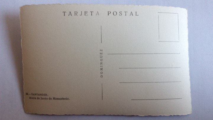 Postales: POSTAL SANTANDER, ACERA DE JESUS DE MONASTERIO, SIN CIRCULAR - Foto 2