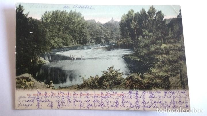 Postkarten: POSTAL BALNEARIO DE SOLARES, UN RINCON DEL RIO MIERA, CIRCULADA A&Ntilde;O1903