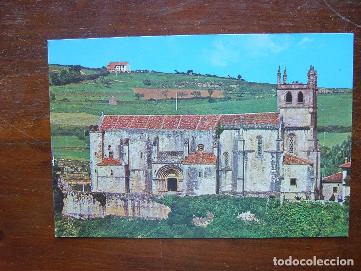 Postales: SAN VICENTE DE LA BARQUERA  IGLESIA DE SANTA MAR&Iacute;A POSTAL
