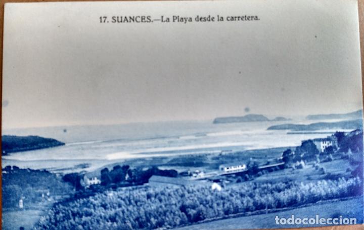 Postales: SUANCES, SANTANDER, LA PLAYA DESDE LA CARRETERA - Foto 1