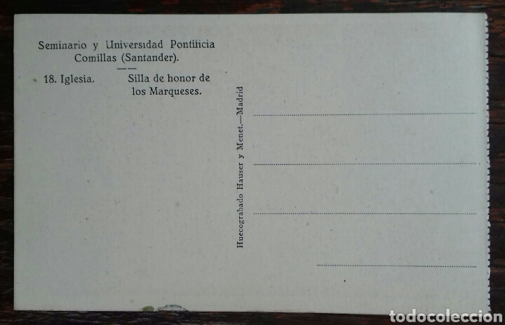 Postales: Comillas. 18.- Silla de honor de los Marqueses. - Foto 2