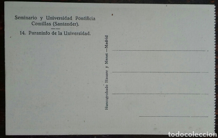 Postales: Comillas. 14.- paraninfo de la Universidad. - Foto 2