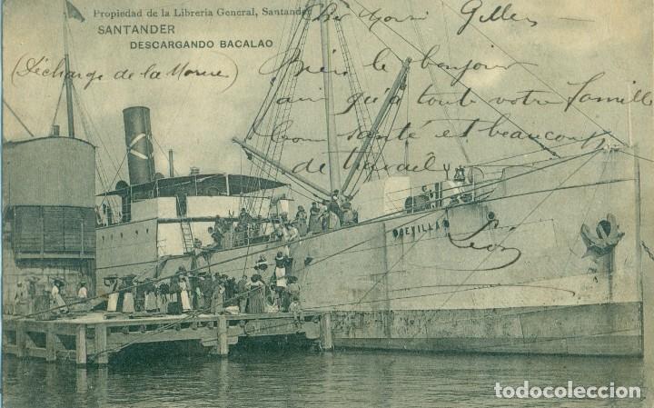 Postales: SANTANDER DESCARGANDO BACALAO.CIRCULADA EN 1906. - Foto 1 - 124534367