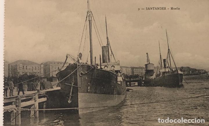 Postales: Santander - Muelle (El puerto con barcos de carga) - Foto 1