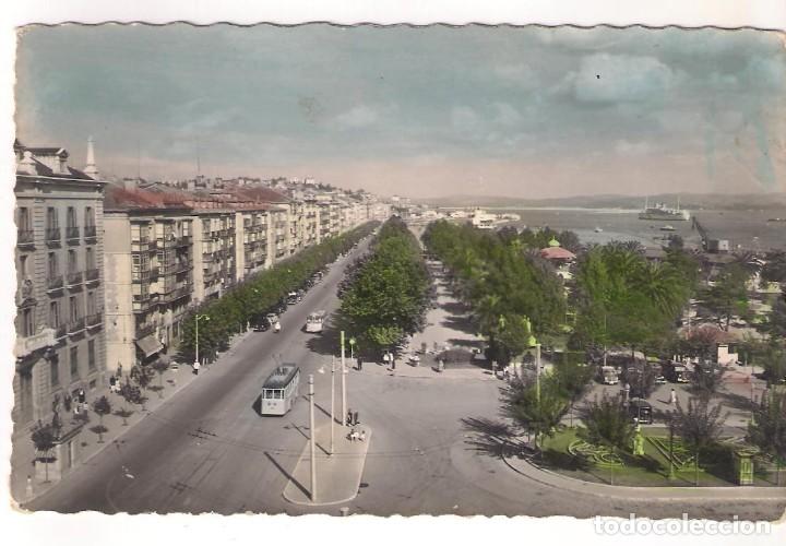 Postales: POSTAL DE B/N COLOREADA DE SANTANDER: PASEO PEREDA - Foto 1