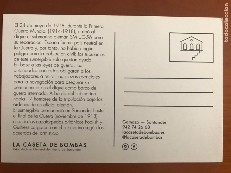 Postales: POSTAL LA CASETA DE BOMBAS - SANTANDER - Foto 2