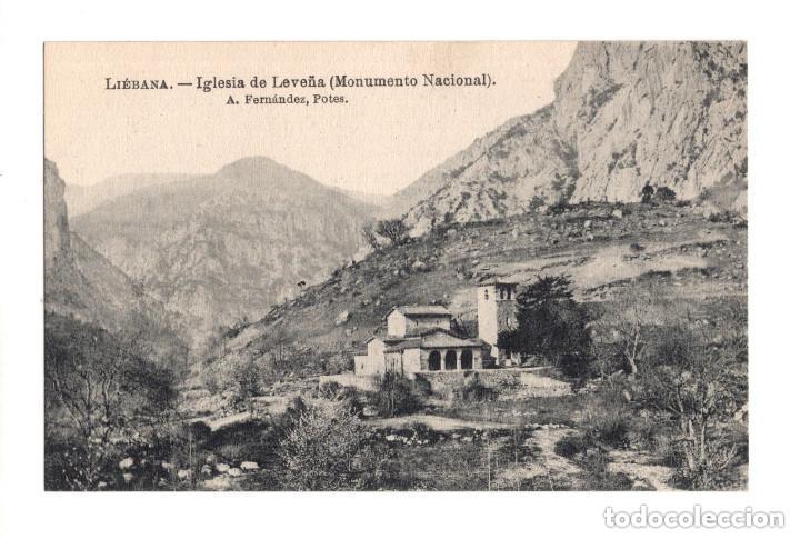 LIÉBANA (CANTABRIA).- IGLESIA DE LEVEÑA (MONUMENTO NACIONAL). FOTO A. FERNANDEZ (Postales - España - Cantabria Antigua (hasta 1.939))