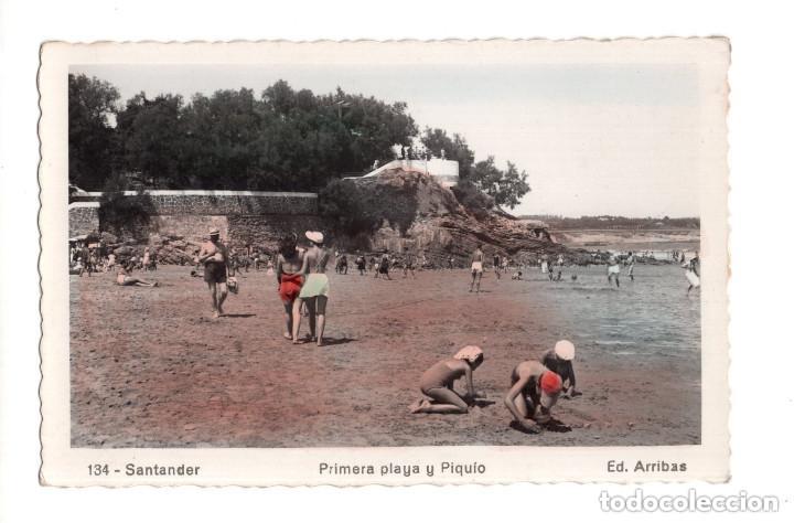 Postales: SANTANDER.- PRIMERA PLAYA Y PIQUIO - Foto 1