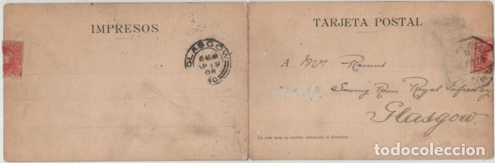 Postales: Postal doble Santander sellada en 1908 - Foto 2