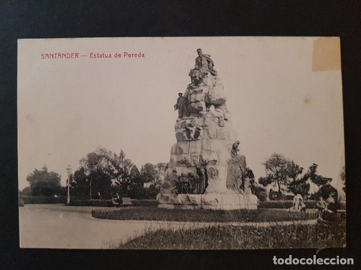 Postales: Santander estatua de Pereda - Foto 1