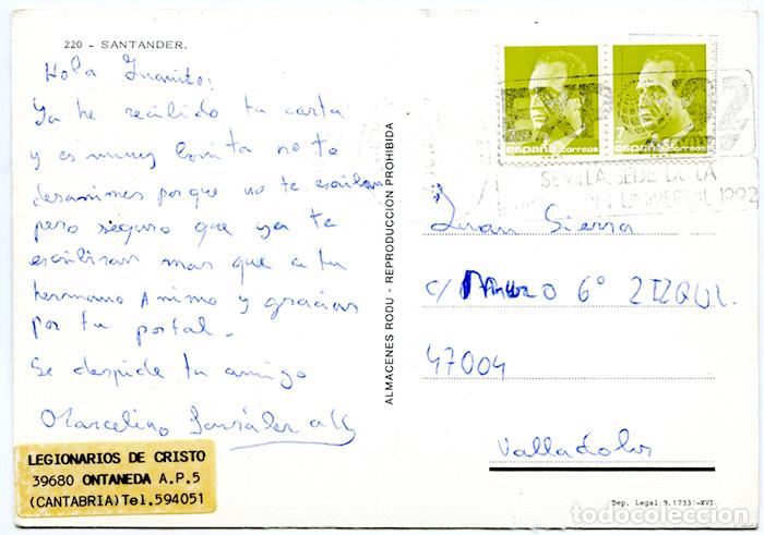 Postales: 220 - Santander. Almacenes RODU. Circulada - Foto 2