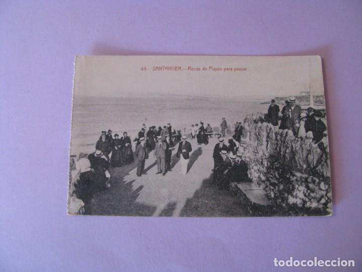 Postales: SANTANDER. ROCAS DE PIQUIO PARA PESCAR. - Foto 1