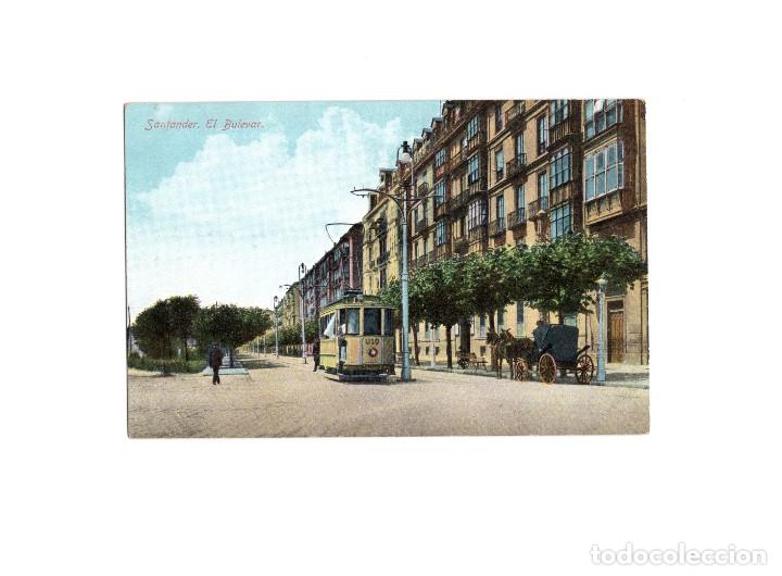 Postales: SANTANDER.(CANTABRIA).- EL BOULEVARD. TRANVIA. - Foto 1