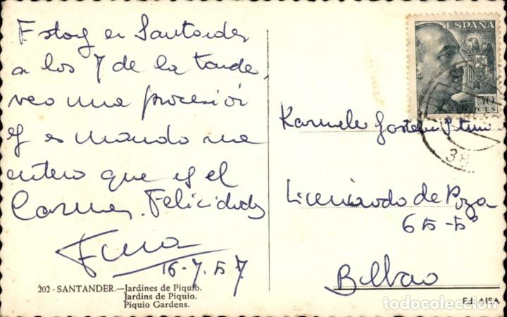 Postales: Santander &ndash; Jardines de Piquio &ndash; 9 x 14 cms - Foto 2