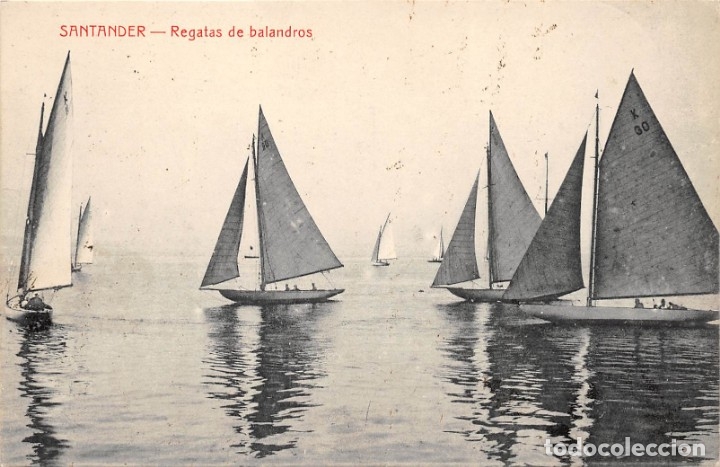 Postales: SANTANDER.- REGATAS DE BALANDROS - Foto 1