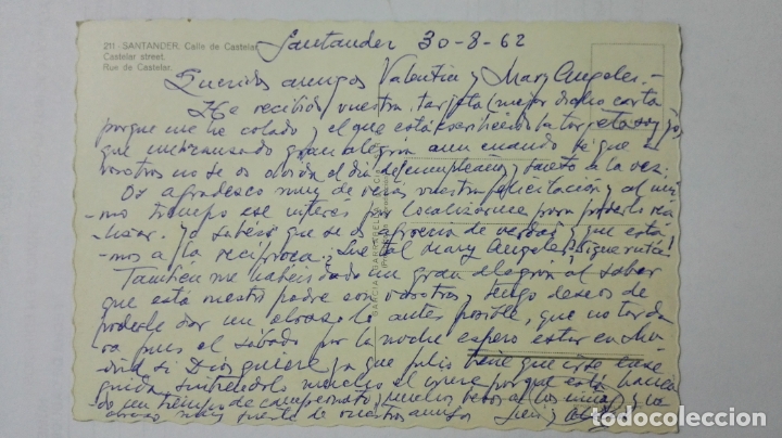 Postales: POSTAL SANTANDER, CALLE DE CASTELAR - Foto 2