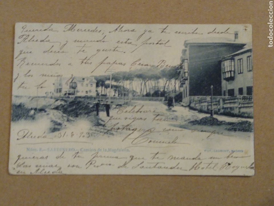 Cartoline: Num 8 Sardinero Camino de la Magdalena. Ambulante. Reverso sin dividir.