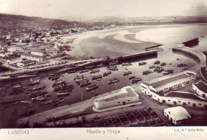 Postales: SANTANDER LAREDO  MUELLE Y PLAYA - Foto 1