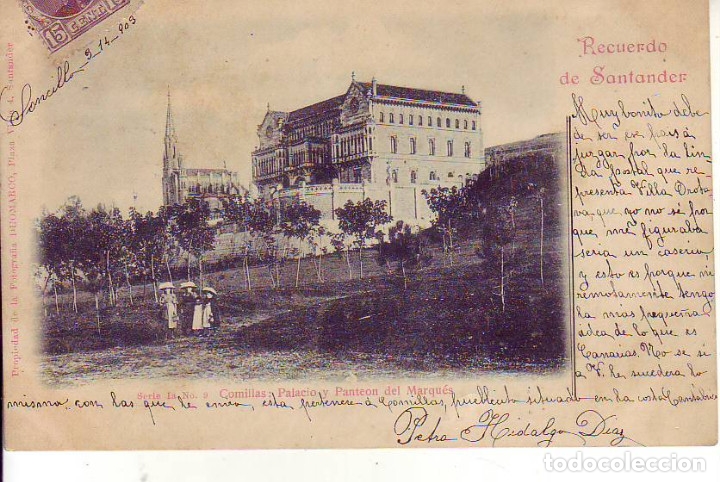 Postales: SANTANDER - COMILLAS PALACIO PANTEON DEL MARQUES - Foto 1