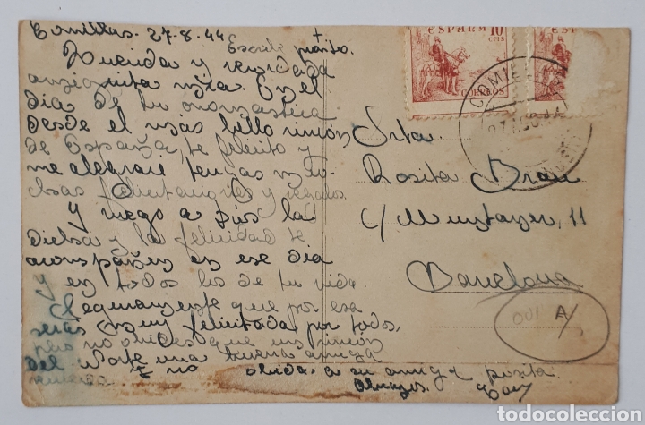 Postales: COMILLAS. El Mercado. Circulada en 1944 - Foto 2