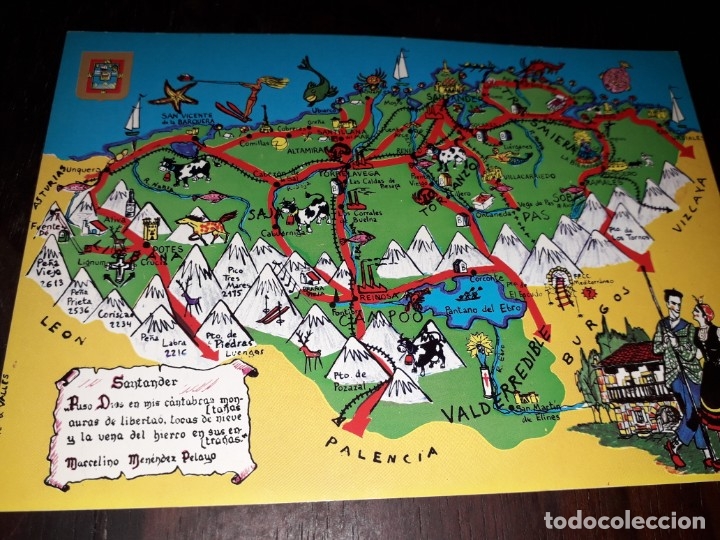 Postales: N&ordm; 12207 POSTAL MAPA DE CANTABRIA - Foto 1
