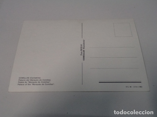 Postales: CANTABRIA - POSTAL COMILLAS - PALACIO DEL MARQU&Eacute;S DE COMILLAS - Foto 2