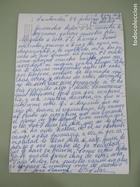 Postales: Santander - Playa y Palacio de la Magdalena - Escrita - Foto 2