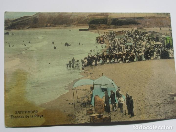 Postales: POSTAL DE SANTANDER. ESCENAS DE LA PLAYA - Foto 1