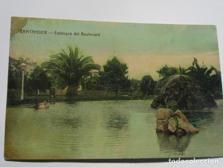 Postales: POSTAL DE SANTANDER. ESTANQUE DEL BOULEVARD - Foto 1