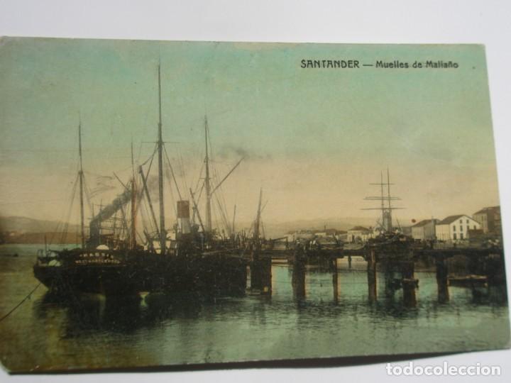 Postales: POSTAL DE SANTANDER. MUELLE DE MALIA&Ntilde;O - Foto 1