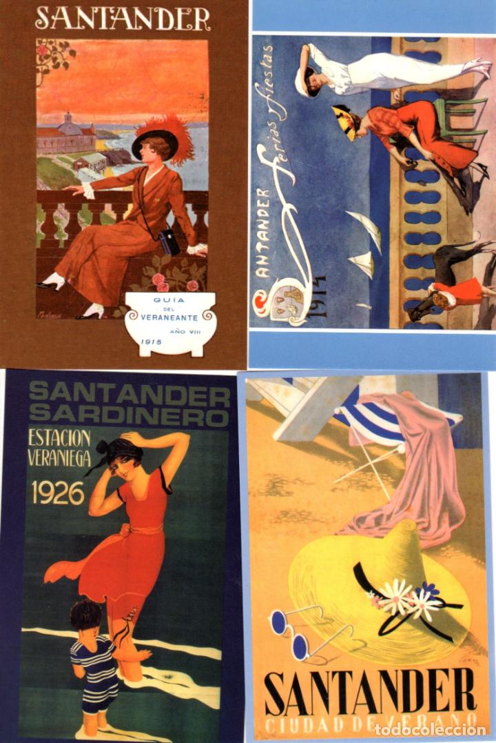 Postales: 8 POSTALES ANUNCIO DEL VERANEO EN SANTANDER. - Foto 1