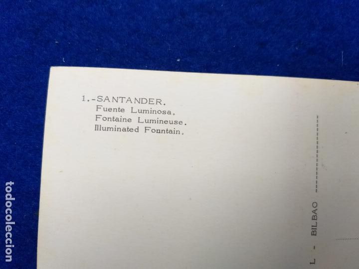 Postales: POSTAL DE SANTANDER. FUENTE LUMINOSA. NUM 1. SIN CIRCULAR - Foto 3