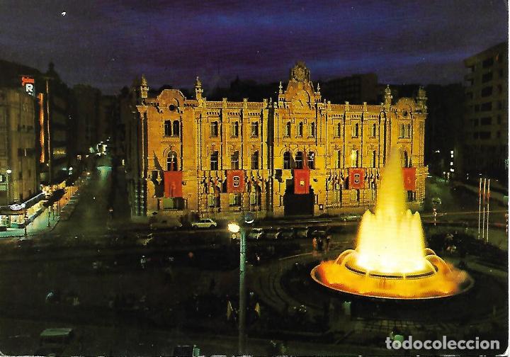 Postales: SANTANDER - AYUNTAMIENTO (NOCTURNAL) - Foto 1