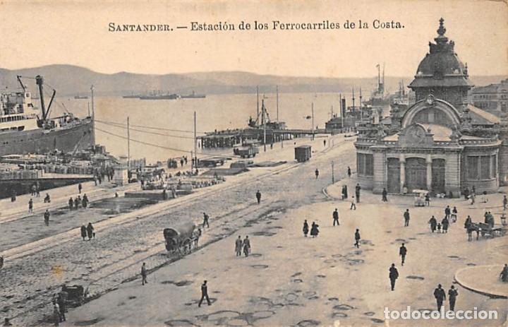Postales: SANTANDER.- ESTACI&Oacute;N DE LOS FERROCARRILES DE LA COSTA - Foto 1