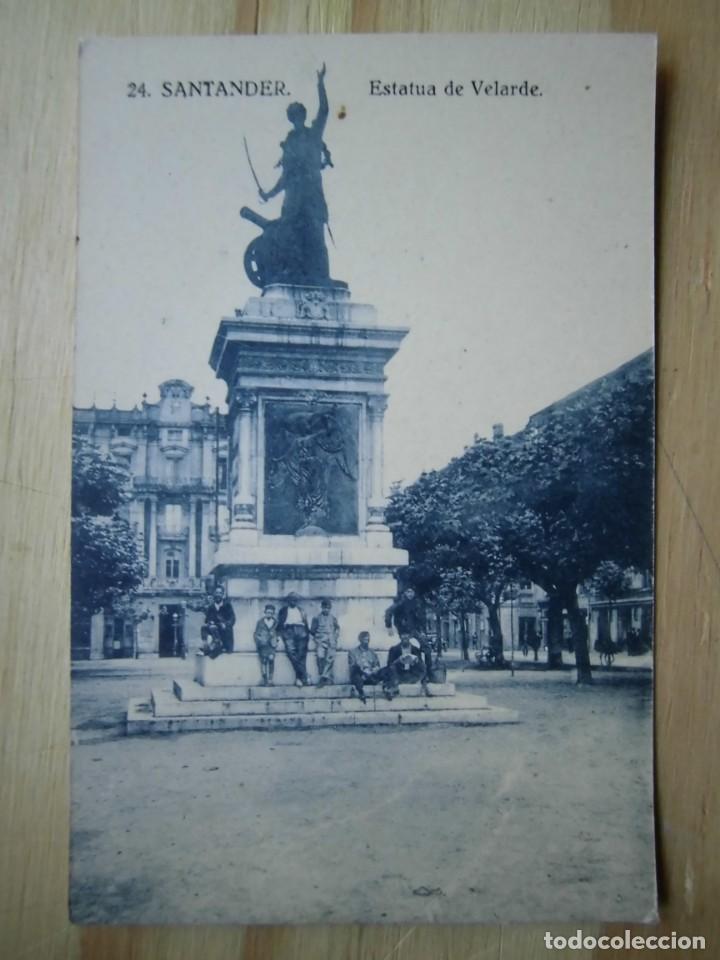 Postales: POSTAL SANTANDER ESTATUA DE VELARDE - Foto 1