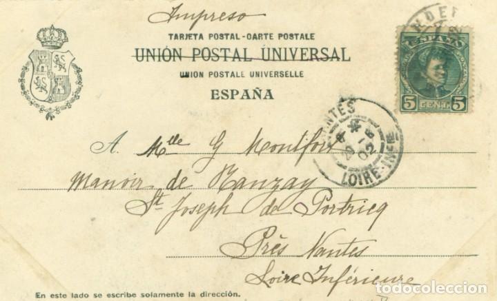 Postales: ENTRADA EN SOLARES POR LA CARRETERA DE SOBREMAZAS. CIRCULADA EN 1902.FOT. LAURENT. MUY RARA - Foto 2 - 229731645