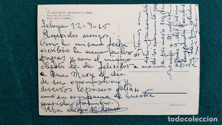 Postales: POSTAL MONUMENTO A VELARDE (1965) SANTANDER - Foto 2