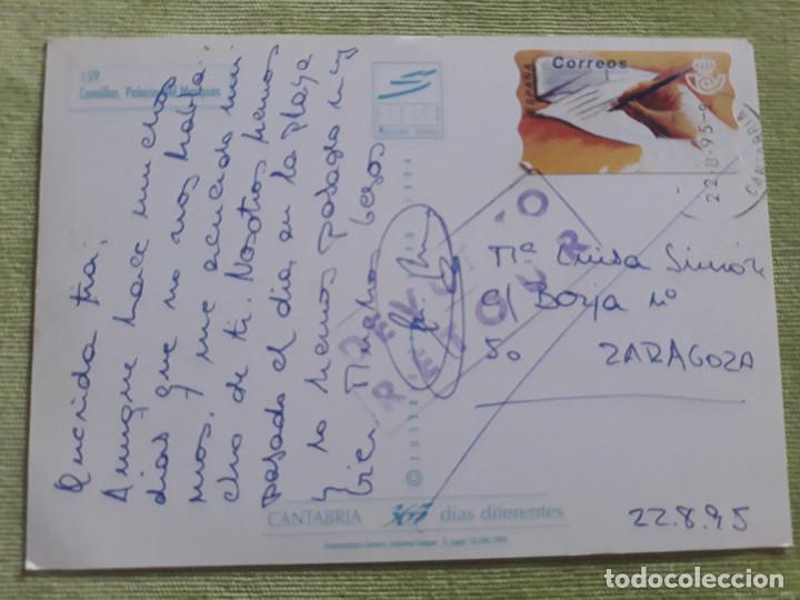 Postales: COMILLAS - CANTABRIA - PALACIO DEL MARQU&Eacute;S - DE NOCHE - 1995 - Foto 2