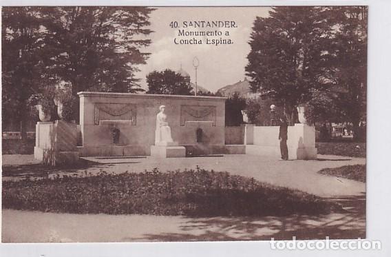 Postales: Santander: 40 Monumento a Concha Espina. Sin circular. - Foto 1
