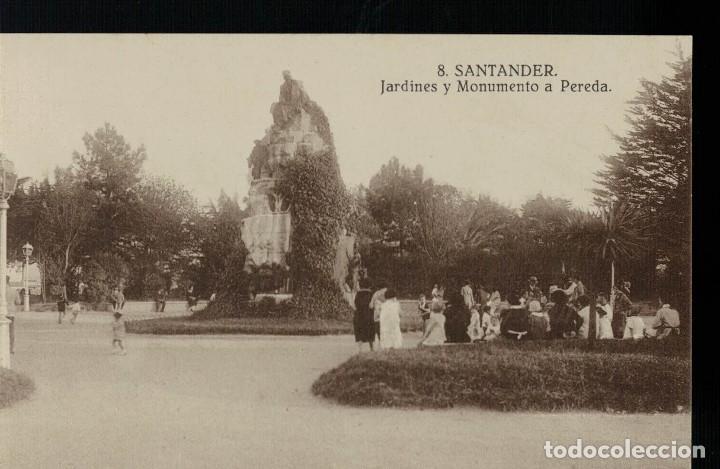 Postales: Santander. Jardines y Monumento a Pereda - Foto 1