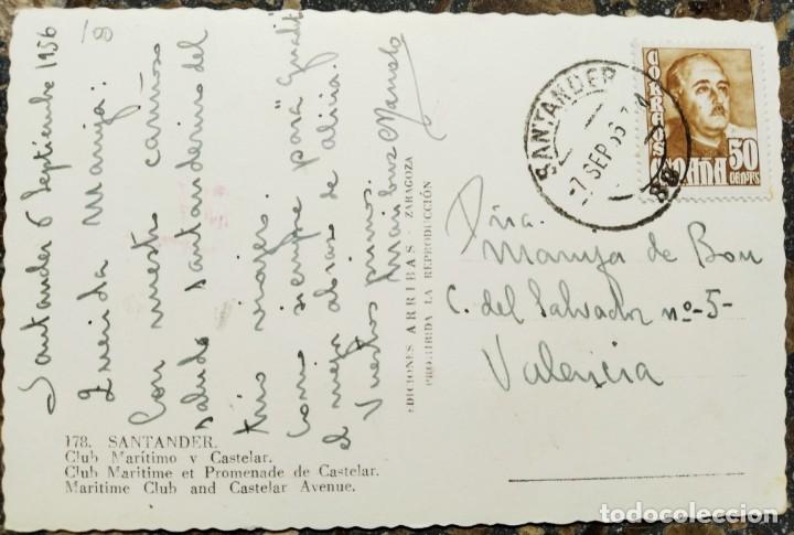 Postales: SANTANDER - CLUB MARITIMO Y CASTELAR - Foto 2