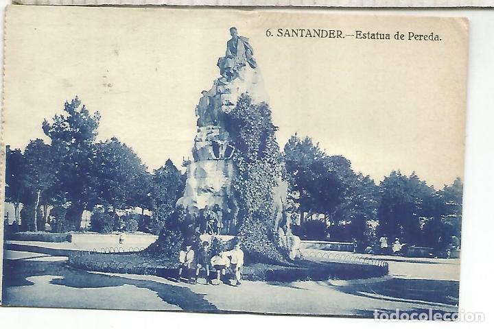 Postales: SANTANDER ESTATUA PEREDA ESCRITA - Foto 1