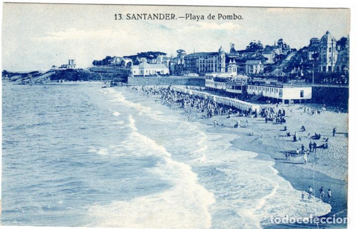 Postales: PRECIOSA POSTAL - SANTANDER - PLAYA DE POMBO - Foto 1