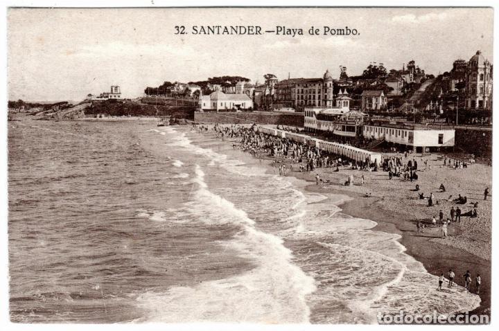 Postales: PRECIOSA POSTAL - SANTANDER - PLAYA DE POMBO - Foto 1