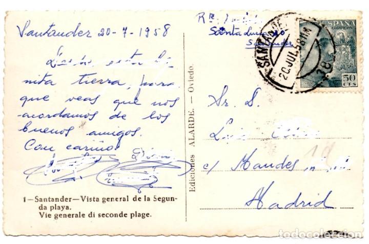 Postales: POSTAL DE SANTANDER CIRCULADA EN 1958 - Foto 2