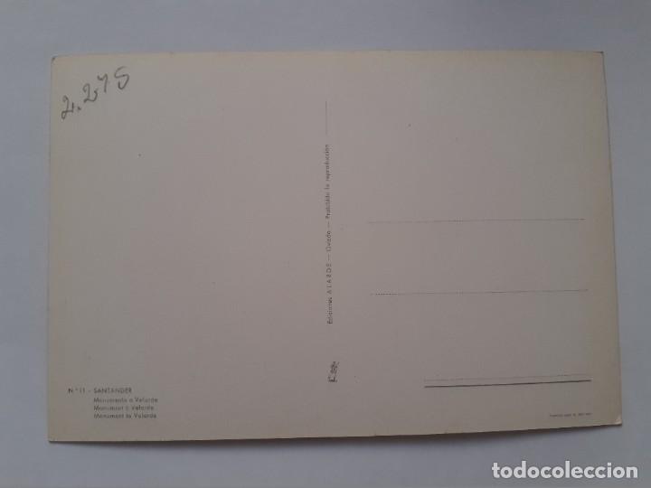 Postales: POSTAL - SANTANDER MONUMENTO A VELARDE - ALARDE 11 - S/C - Foto 2