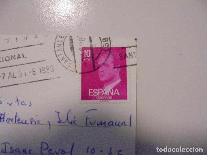 Postales: TARJETA POSTAL DE SANTANDER ESCRITA Y SELLADA. - Foto 2