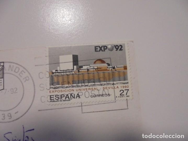 Postales: TARJETA POSTAL DE SANTANDER ESCRITA Y SELLADA. - Foto 2