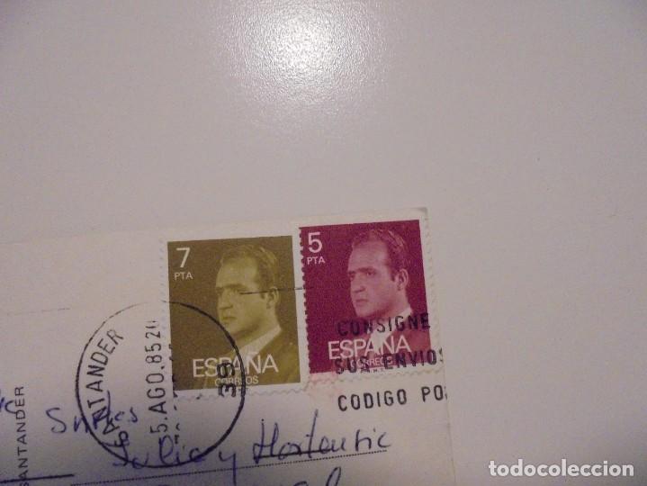 Postales: TARJETA POSTAL DE SANTANDER ESCRITA Y SELLADA. - Foto 2