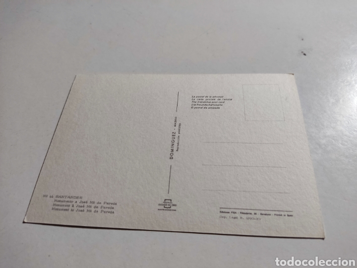 Postales: Postal Santander monumento a Jose M Pereda - Foto 2